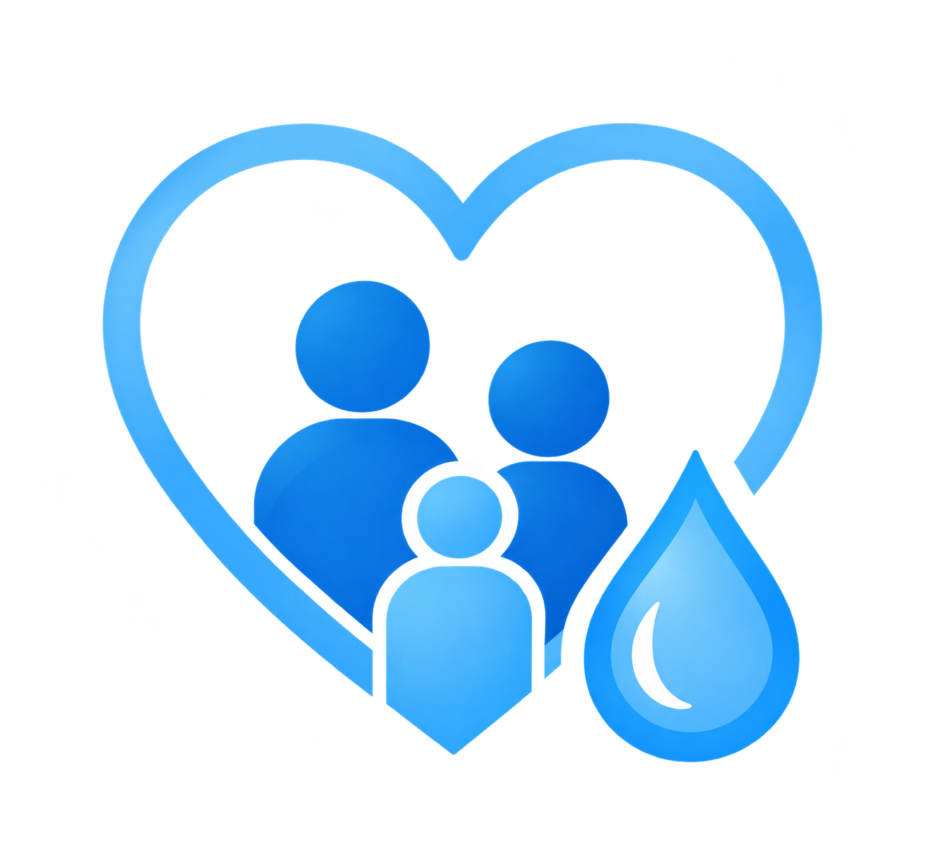 Healthy family water icon